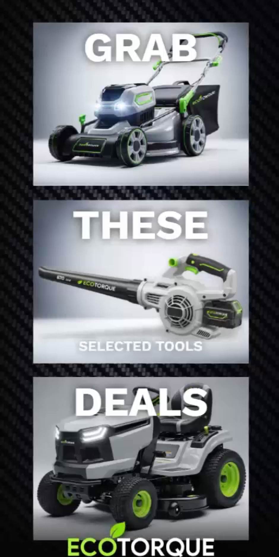 Mobile phone showing a ShopFlip ad with animated product cards flipping through featured items